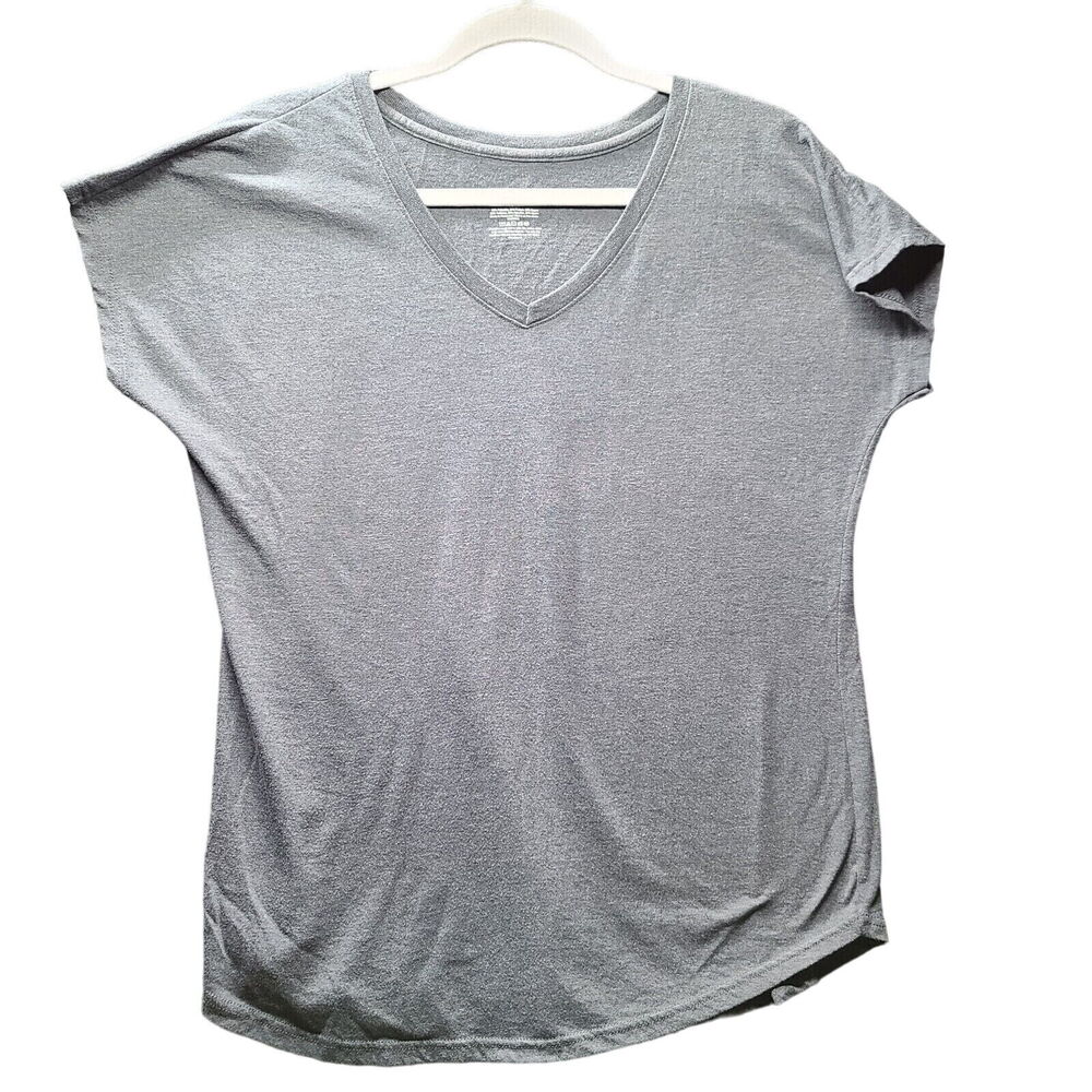 Goldtoe Womens T-Shirt Gray Size Large Polyester/Cotton Blend Short Sleeve